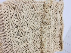 "Vintage macrame purse. Wonderful hippie boho style. This is really from the 1970s, perfect for the vintage lover! Very clean. Size is : 15\" long with fringe x 10\" wide. Total length with strap is 30\"." Bohemian Beige Crochet Bag With Macrame, Bohemian Crochet Bag With Macrame, Cross Over Bag, Vintage Macrame, Macrame Purse, Handmade Purse, Vintage Clothes Women, Paper Supplies, Boho Purses