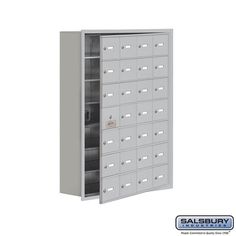 a large metal locker with many drawers