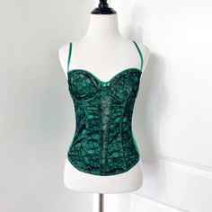 Victoria Secret Vs Green And Black Sexy Lace Mesh Bustier Corset Top Brand New Without Tags, Never Worn Size 34c Corset Top, Women's Intimates, Top Brands, Mesh, Brand New, Lace, Green, Women Shopping, Black