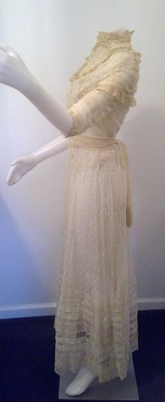 Tea Gown Edwardian, Late Edwardian Dress, Edwardian Day Dress, Edwardian Underclothes, Edwardian Princess Slip, Edwardian Lingerie Dress, Antique Dress Form, Walking Skirt, Tiered Skirts