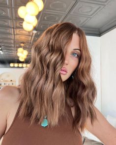 all over demi copper follow for hair inspo @sierraeverhart Light Bronze Hair, Light Brown Hair Dye, Light Golden Brown Hair, Light Brown Balayage, Brown Hair Inspiration, Bronze Hair, Dip Dye Hair, Brown Hair Inspo, Brown Hair Dye