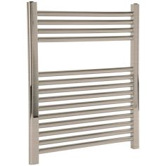 an electric towel warmer in stainless steel