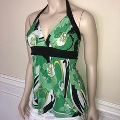 Cute Feminine Detailing. Lightweight, Breathable, Perfect For Summer! *Very Well Cared For, From A Non-Smoke, Pet-Free Home *Most Of My Clothes Are Nwot & Others Only Worn A Couple Of Times. *No Rips, Tears, Stains, Snags, Excessive Wear Nor Anything Else Like That. *No Trades, No Modeling Please *Questions Are Welcome. If You Are Not Happy With Price, Press That Offer Button:) *Items Packaged With Love:) *Enjoy Your Shopping! Green Stretch Halter Neck Top, Chic Fitted Green Halter Top, Casual Green V-neck Halter Top, Chic Printed Fitted Halter Top, Chic Fitted Printed Halter Top, Green Fitted Casual Halter Top, Fitted Green Halter Top Casual Style, Fitted Green Halter Top For Casual Wear, 2000s Outfit