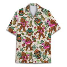 PRICES MAY VARY. Premium Fabric: Our Tiki Bigfoot Hawaiian shirt for men women men are made from lightweight, soft polyester - breathable and comfortable, which provide our customers with a great put-on experience. The elegant workmanship ensures the hawaiian button down shirt fits your body excellently. Awesome Tiki Bigfoot Hawaiian Shirt: Add a touch of the tropics to your wardrobe with our new Hawaiian shirt collection featuring adorable prints. Whether you're lounging at the beach or attendi Boys Hawaiian Shirt, Hawaiian Gifts, Hawaiian Shirt Women, Bigfoot Sasquatch, Tropical Shirts, Button Down Short Sleeve, Backyard Barbecue, Birthday Gifts For Girlfriend, Casual Stylish