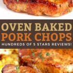 the cover of oven baked pork chops hundreds of 5 stars reviewed by chefs and cooks