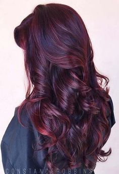 21 Amazing Dark Red Hair Color Ideas | Page 2 of 2 | StayGlam Dark Red Hair Color, Mahogany Hair, Magenta Hair, Red Balayage, Twisted Hair