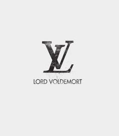 the logo for lord voldemort is shown in black and white on a gray background