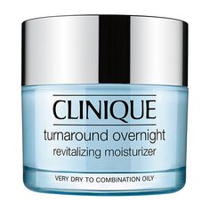 Clinique Turnaround Overnight Revitalizing Moisturizer What It Is Ideal for all skin types, Clinique Turnaround Overnight Revitalizing Moisturizer cream literally works overnight to reveal more moisturized skin. What You Get 1.7 oz Clinique Turnaround Overnight Revitalizing Moisturizer What It Does Delivers the hydration skin needs to optimize nighttime renewal Gently nourishes with moisture How to Use Apply to clean, bare skin nightly on face and throat, avoiding eye area. Lotion For Oily Skin, Skin Care Routine For 20s, Moisturizer For Oily Skin, Skin Prep, Oily Skin Care, Hormone Balancing, Rimmel, Skin Care Acne, Best Face Products