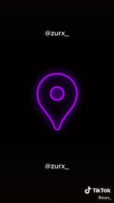 a purple neon map pointer icon on a black background with the words zuix and ziix