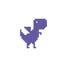 an image of a purple dinosaur pixel art