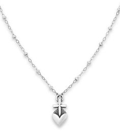 From James Avery&#x2C; this necklace features:Sacred Heart Necklace Featuring a beautiful design of a cross on top of a heart&#x2C; this sterling silver necklace from James Avery serves as a personal reminder of Christ's boundless and passionate love for mankind. It also references the Sacred Heart of Jesus&#x2C; a well-known Catholic devotion. Product Specifications: Sterling Silver Available in 16&#x2C; 18 or 20 inches Pendant is 11/16 inc James Avery Necklace, Christian Necklace, James Avery, Rings Jewelry Fashion, Accessories Jewelry Necklace, Sacred Heart, Heart Pendant Necklace, Bling Jewelry, Pretty Jewellery