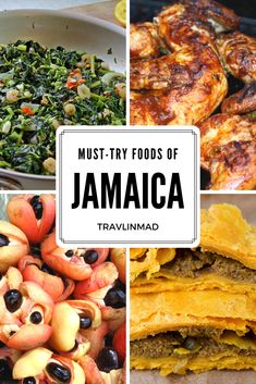 a foodie's guide to jamaica with pictures of different foods in the background