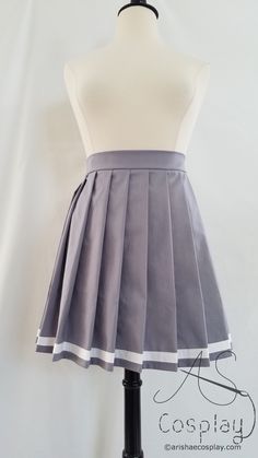 "Above the Knee to Knee Length Knife Pleat Skirt with Black or White Stripe - Any Size or Color Available from Petite to Plus Size - Lengths 17\"-22\" This pleated skirt is available in any size and color with black or white stripes. The skirt is made from high quality 100% cotton fabric and closes in the back with an invisible zipper. This skirt is shown in the color \"medium grey\" at 19 inches long with a 3/4\" stripe in the first 5 pictures. The next two pictures show the skirt in the color Knife Pleats Skirt, Fitted Gray Skirt For School, Gray Fitted Skirt For School, Gray Cotton Pleated Skirt, Gray Pleated School Skirt, Gray Pleated Skirt For School, Knife Pleated Skirt, 5 Pictures, Knife Pleat