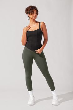 Corset Cami - Black – POPFLEX® Fitted Tank Sports Bra With Built-in Bra, Stretch Nylon Corset With Built-in Bra, Stretch Camisole Corset With Built-in Bra, Fitted Athleisure Tank Top With Built-in Bra, High Stretch Wide Strap Tank Top, Adjustable High Stretch Sports Bra With Tank Straps, Fitted Athleisure Tank Top With Adjustable Straps, Fitted Bra-friendly Tank Top With Wide Straps, Fitted Sports Bra With Straps For Gym