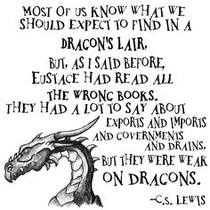 an ink drawing of a dragon with the words, most of us know what we should expect to find in a dragon's ear