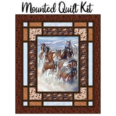 the mounted quilt kit includes four horses