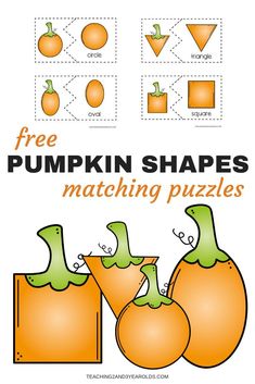 pumpkin shapes matching puzzles for kids