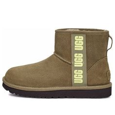 (WMNS) UGG LOGO 1122558-BOPLL (SNKR/Women's) Ugg Mini, Brown Ankle Boots, Stylish Sneakers, Womens Uggs, Ugg Boots, Snow Boots, Perfect Pair, Olive Green, Ankle Boots