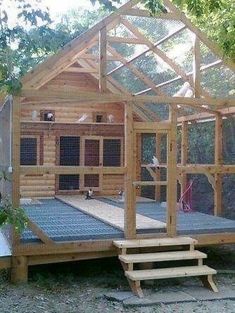 a small wooden house built into the ground