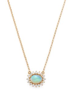 Bloomingdale's Opal and Diamond East-West Pendant Necklace in 14K Yellow Gold, 18 - 100% Exclusive Opal Necklaces, Exclusive Jewelry, East West, Opal Pendants, Opal Necklace, October Birth Stone, Accessories Necklace, Spring Rings, Gold Chains