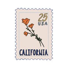 a postage stamp with flowers on it