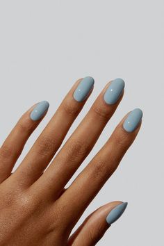 Gel Nail Colors Summer 2024, Simple Nails One Color, Polygel Nails, Casual Nails, Cute Gel Nails, Neutral Nails, Classy Nails, Chic Nails, Washed Denim