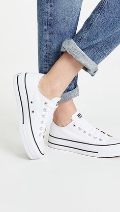 Converse Low Tops Outfit, High Top Converse Outfits, Keds Style, Chuck Taylor All Star Lift, Converse Low Tops, Outfits With Converse, White Converse, Fabric Canvas, Converse Chuck Taylor All Star