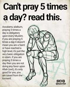 a poster with an image of a man sitting on a chair and the words can't pray 5 times a day? read this