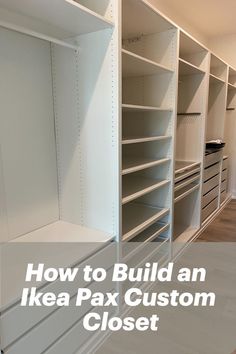 How to Build an Ikea Pax Custom Closet Ikea Pax Custom, Ikea Closet Design, Diy Master Closet, Closet On A Budget, Ikea Closet Hack, Diy Walk In Closet, Ikea Hacks Ideas, Organizing Walk In Closet