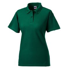 a women's green polo shirt on a white background