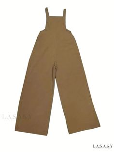 Lasaky - Sleeveless Wide Leg Tank Jumpsuit: Elegant Casual Attire for Summer & Spring, Womens Fashion Piece Sleeveless Stretch Beige Jumpsuits And Rompers, Beige Stretch Sleeveless Jumpsuits And Rompers, Beige Sleeveless Stretch Jumpsuits And Rompers, Brown Stretch Sleeveless Jumpsuits And Rompers, Sleeveless Stretch Brown Jumpsuits And Rompers, Brown Stretch Sleeveless Jumpsuit, Brown Sleeveless Stretch Jumpsuit, Brown Sleeveless Overalls For Summer, Sleeveless Brown Overalls For Spring