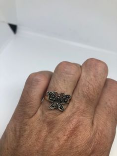 Vintage hand made Marcasite set in 925 Sterling Silver ring I have size 6.75 Can be re sized for you, my jeweler charges $10 All rings are shipped in a nice gift box. Check out our over a THOUSAND great reviews Engraving is $4 per letter and is not always perfect depending on the piece. It can take a few days if the jeweler is busy. This is payable to Paypal Judithsltd@gmail.com Nickel-free Sterling Silver Butterfly Ring Gift, Handmade Sterling Silver Butterfly Ring For Anniversary, Unique Butterfly Sterling Silver Ring, Silver Butterfly Ring For Formal Occasion, Silver Butterfly Rings As Gift, Silver Butterfly Jewelry For Collectors, Silver Hallmarked Diamond Ring For Gift, Handmade Sterling Silver Diamond Ring Gift, Formal Sterling Silver Butterfly Ring In Silver Color