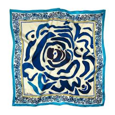 Indigo Floral Silk Scarf - Bold Blue Peony Flower Pattern - Isa Catto Studio Blue Bohemian Silk Scarf For Spring, Bohemian Blue Silk Scarf For Spring, Blue Silk Scarves For Spring, Blue Silk Scarf For Spring, Artistic Blue Silk Scarf For Spring, Spring Blue Floral Print Silk Scarf, Chic Blue Silk Scarf For Spring, Blue Peony Flower, Peony Watercolor