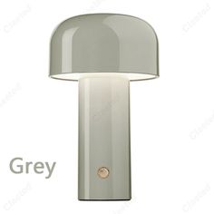 an image of a lamp with the word grey on it's front and side