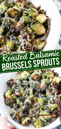 Balsamic brussels sprouts! They're a must on your Easter dinner menu. Crispy and crunchy with a drizzle of balsamic glaze, this roasted brussels sprout recipe is a kid-friendly Easter side dish! Easter Dinner Sides, Air Fryer Brussels Sprouts, Balsamic Brussels Sprouts, Brussel Sprout Recipes Roasted, Easter Side Dishes, Easy Thanksgiving Recipes, Sprouts Recipe, Thanksgiving Side Dish, Roasted Brussels Sprouts