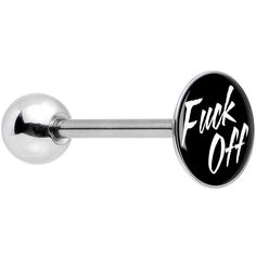 Stainless Steel Black and White Fuck Off Barbell Tongue Ring – BodyCandy Jewelry Logo Ideas, Tongue Piercing Jewelry, Dark Rainbow, Dark Rings, Gothic Engagement Ring, Tongue Ring, Skull Rings, Rose Skull, Dark Jewelry