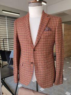 Napoli Tile Slim Fit Plaid Wool Suit – brabion Plaid Tile, Blazer Outfits Men, Fitted Blazer Jacket, Man Suit, Slim Fit Blazer, Pants Gift, Business Suits, Guest Attire, White Turtleneck