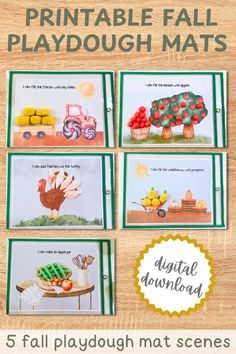 Printable Fall Playdough Mats Scenes with "I Can" statements | Preschool, Kindergarten Sensory Play

Let your little ones enjoy sensory play with this fun Fall Playdough Mats printable bundle for toddlers, preschoolers, and kindergartens featuring 5 fall scenes! Simply print, break out the play dough, and enjoy! I suggest laminating the play dough mats OR using a page protector or dry erase pocket to slide the play doh mats into so the play dough does not stick to the play dough mat. Homeschool Preschool Worksheets, Play Doh Mats, Kindergarten Sensory, Sensory Activities For Preschoolers