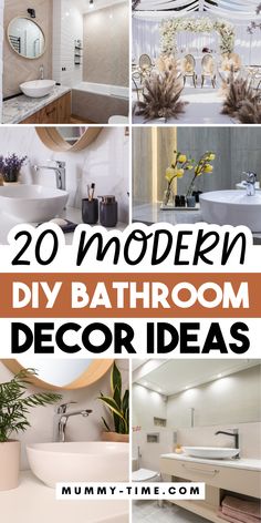 modern bathroom decor ideas with text overlay