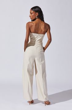 Tailored pleat jumpsuit with belt Boning around bust Concealed back zipper closure Functional side pockets Partially lined Dry clean only 100% Polyester Style #ACP7342 Jumpsuit With Belt, Pleated Jumpsuit, Belted Jumpsuit, Belt Jumpsuit, Astr The Label, Weekend Sale, Summer Is Here, Long Weekend, S Models