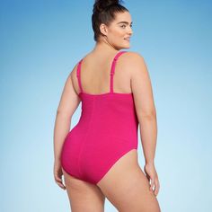 This Square Neck Pucker High-Leg One-Piece Swimsuit from Shade & Shore™ combines stretchy comfort with beach-ready style. Made from soft fabric with spandex and full lining, this medium-coverage one-piece swimsuit features a square neck and pucker texture for added visual appeal. Removable cups offer customizable coverage, and adjustable straps make it easy to find the perfect fit. Sizes XS-XL have removable pads, and sizes 14-24 have sewn in cups. Shade & Shore™: Found exclusively at Target. Beach Ready, Swim Suit Bottoms, Swim Bottoms, High Leg, Body Measurements, Bra Sizes, Square Neck, Soft Fabric, One Piece Swimsuit