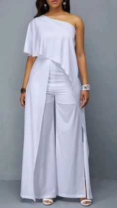 Casual White Jumpsuit, Jumpsuits Womens Fashion, White Jumpsuits, Cheap Jumpsuits, Africa Dress, Rompers Online, Workout Style, Fashion Bottoms, Jumpsuit Outfit