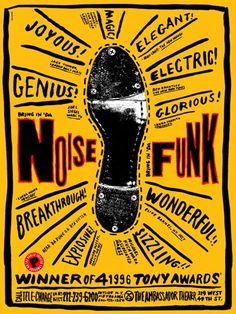 an old poster with the words noise and fun on it