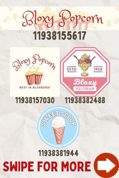 an advertisement for popcorn with different logos on it