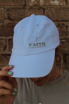 Enhance your style and your faith with this cute hat! With adjustable sizing and versatile pairing options, this hat serves as a daily reminder that a little bit of faith can do a lot. Stay fashionable and inspired with this must-have accessory! A Daily Reminder, Cute Hat, Blog Instagram, Cute Hats, Daily Reminder, Your Style, Must Haves, Hats