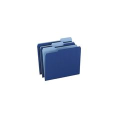 three blue file folders sitting on top of each other