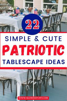 Images of 4th of July aesthetic with banner that reads 22 table decoration ideas for the 4th of July with website www.slowestuff.com listed 4th Of July Desserts, Summer Outfits For Teens, 4th Of July Outfits, 4th Of July Decorations, July Crafts, 4th Of July Party, Patriotic Decorations