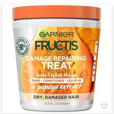 5 Lb Limit On Bundles 20 Minimum Purchase To Receive Bundle Price For The Item Brand New Damage Repairing Treat 1 Minute Hair Mask + Papaya Extract For Soft, Smooth & Damage Repaired Hair. 98% Naturally Derived Ingredients Parabens Free Silicone Free Colorants Free 13.5 Oz Best Hair Mask, Papaya Extract, Hair Masks, Baking Soda Uses, Damaged Hair Repair