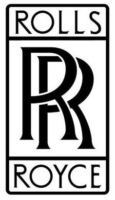 rolls royce logo with the words rolls royce in black and white on a white background