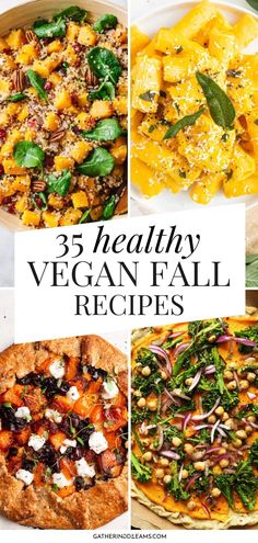 healthy vegan fall recipes with text overlay